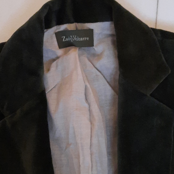 Zadig and voltaire Volver dark green/olive velvet blazer - Picture 2 of 10